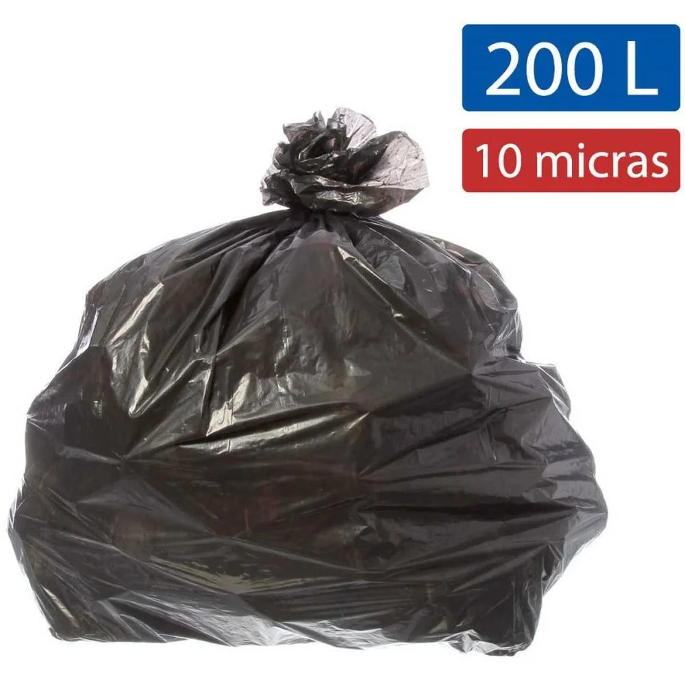 Saco Para Lixo 200L Preto 90X115Cm 10Micras Ecoplan (Pct.c/100) - imagem 3
