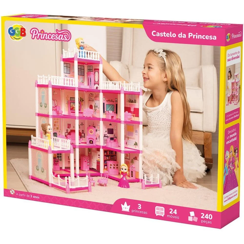 Casinha De Boneca Castelo Da Princesa 240Pcs Ggb Plast (Unidade) - imagem 4