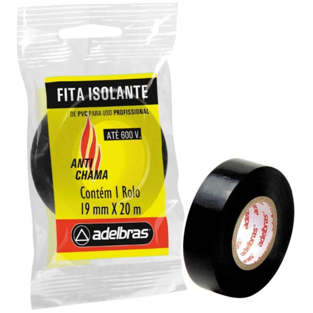 Fita Isolante 19Mmx20Mts. Anti Chama Adelbras - imagem 2