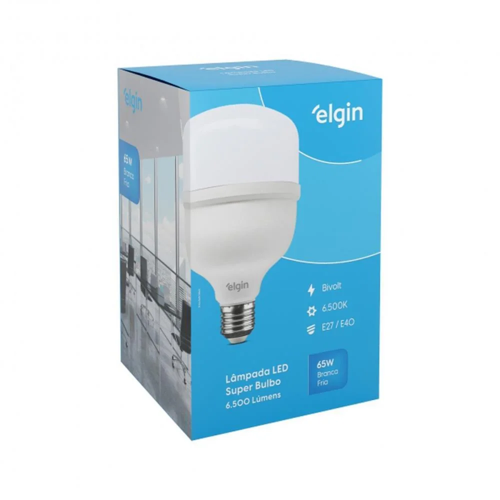 Lampada Led Bulbo Led T160 65W6500Lm 6500K Elgin (Unidade) - imagem 4