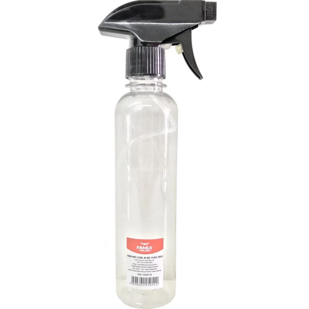 Spray Pulverizador Gatilho Preto 300Ml Famix (Unidade) - imagem 3