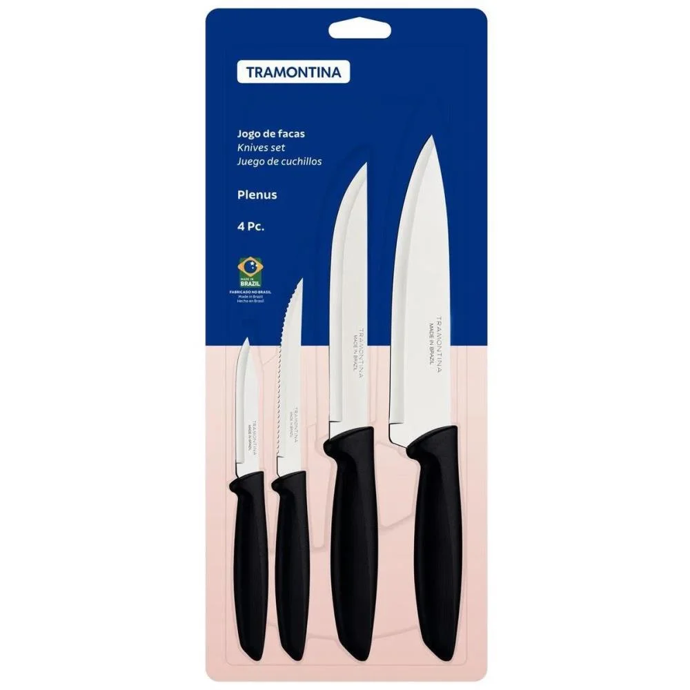 Faca Jogo Plenus 4Pcs Inox Cabo Pto Tramontina - imagem 5