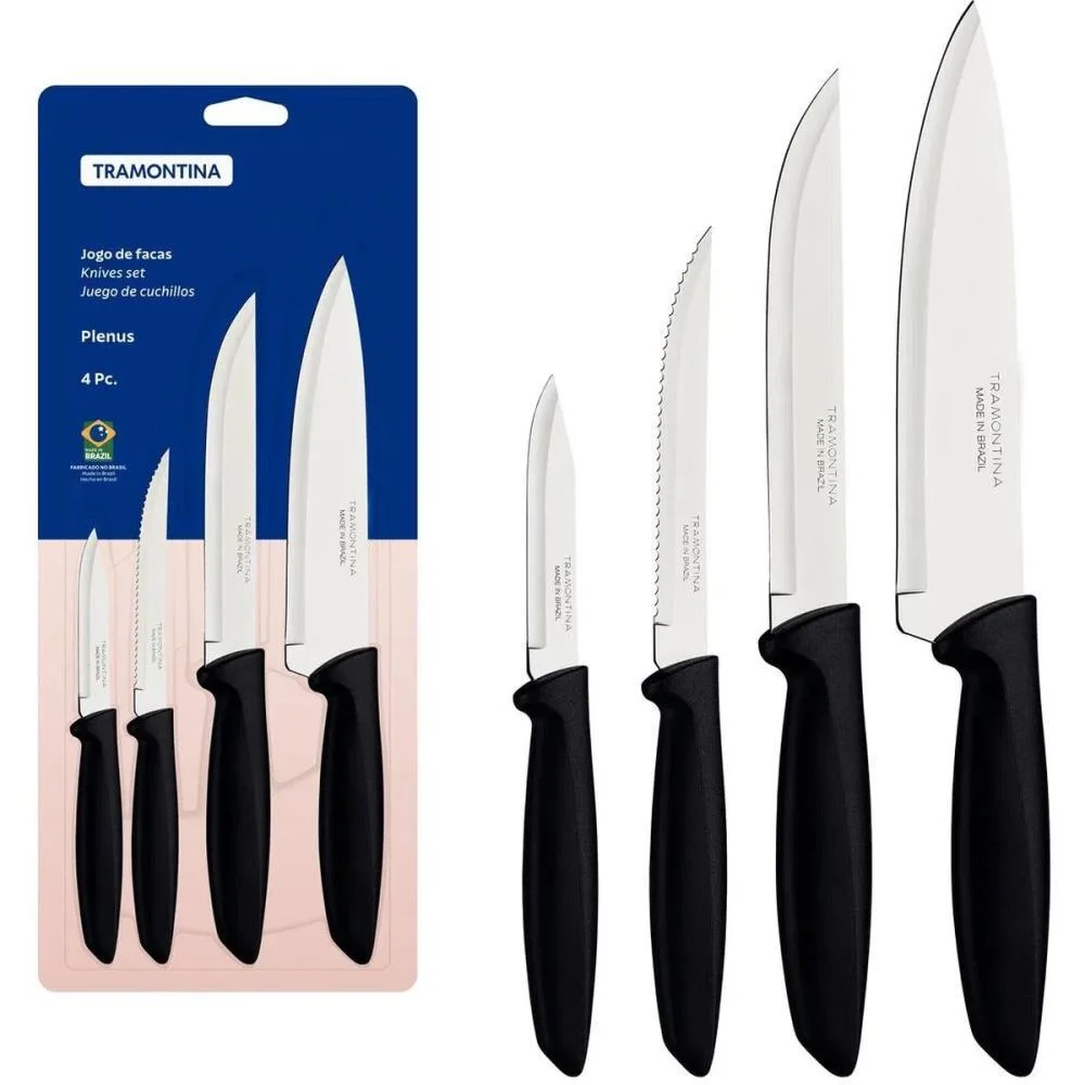 Faca Jogo Plenus 4Pcs Inox Cabo Pto Tramontina - imagem 6