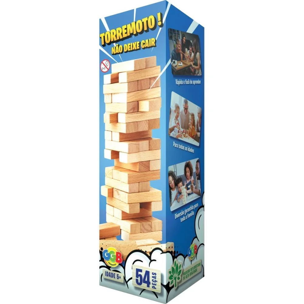 Jogo Diverso Terremoto Em Madeira 54Pcs Ggb Plast (Unidade) - imagem 4
