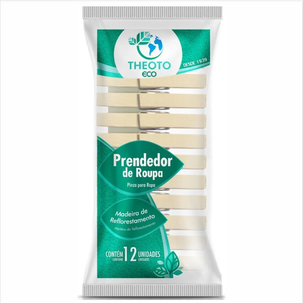 Prendedor De Roupa Madeira Pequeno Theoto (Pct.c/12) - imagem 3