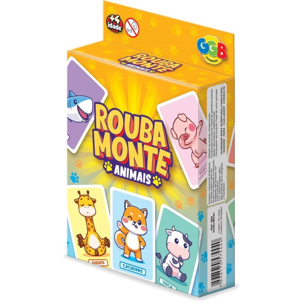 Jogo De Cartas Rouba Monte Animais Ggb Plast (Unidade) - imagem 3