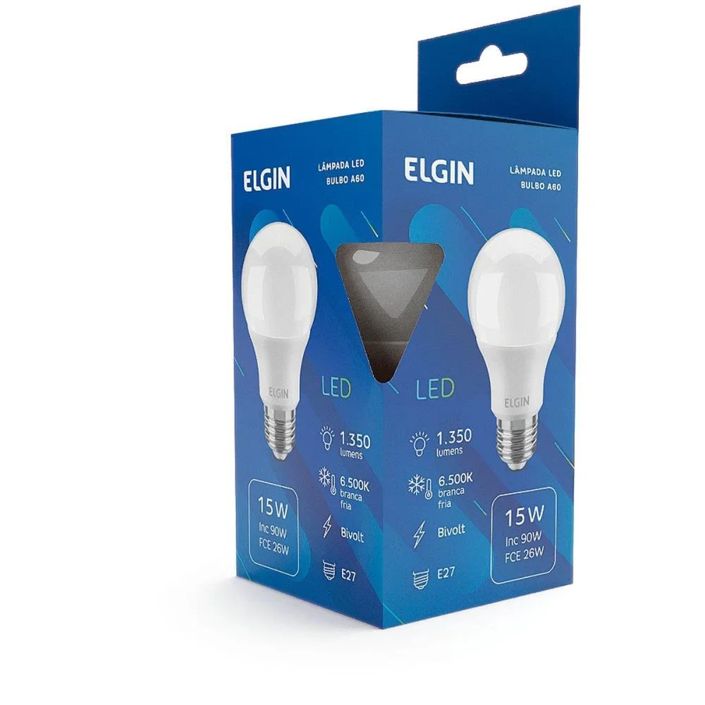 Lampada Led Bulbo 15W Bivolt 6500K Elgin (Unidade) - imagem 4