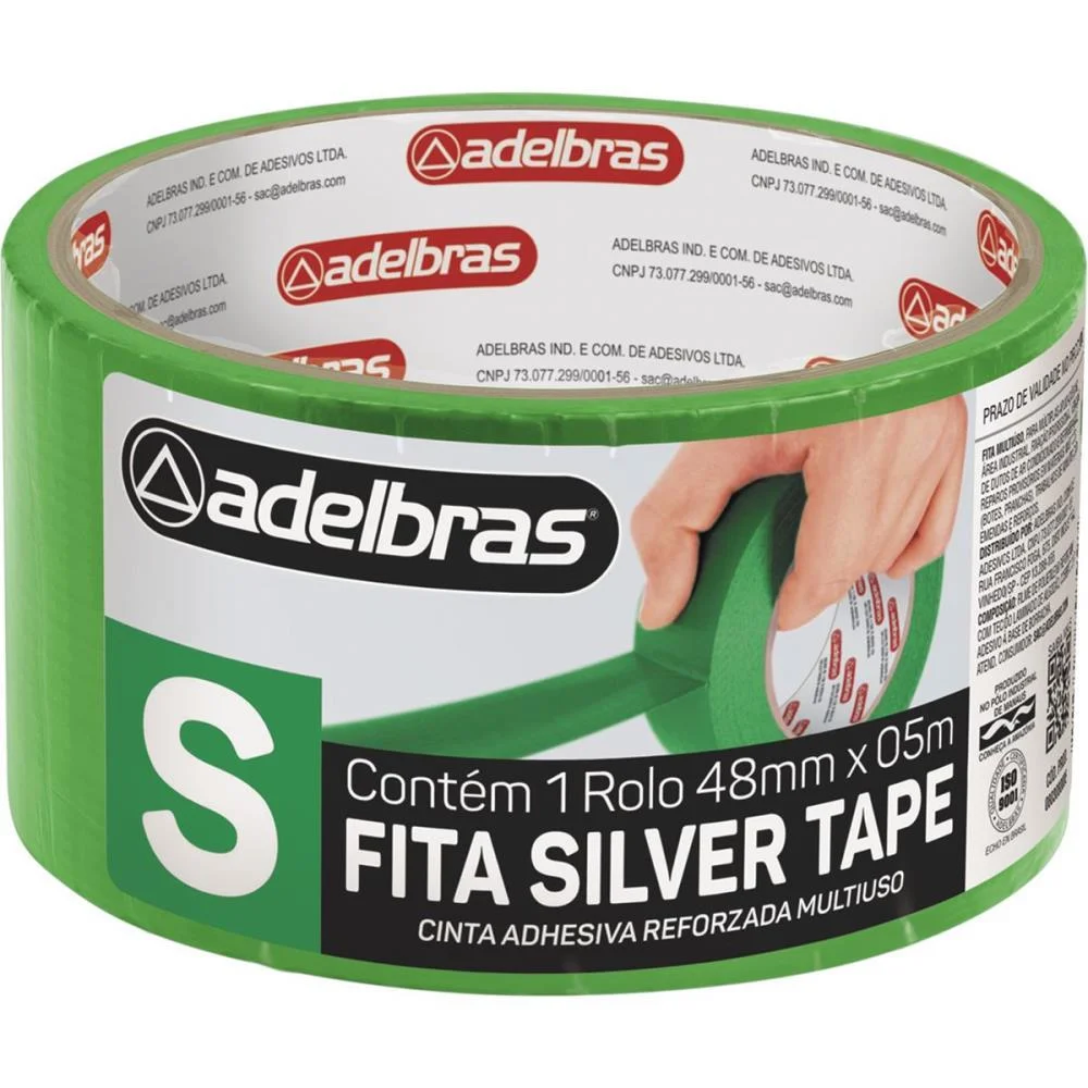 Fita De Alta Resistencia Silver Tape Verde 48Mmx5M. Adelbras (Unidade) - imagem 3