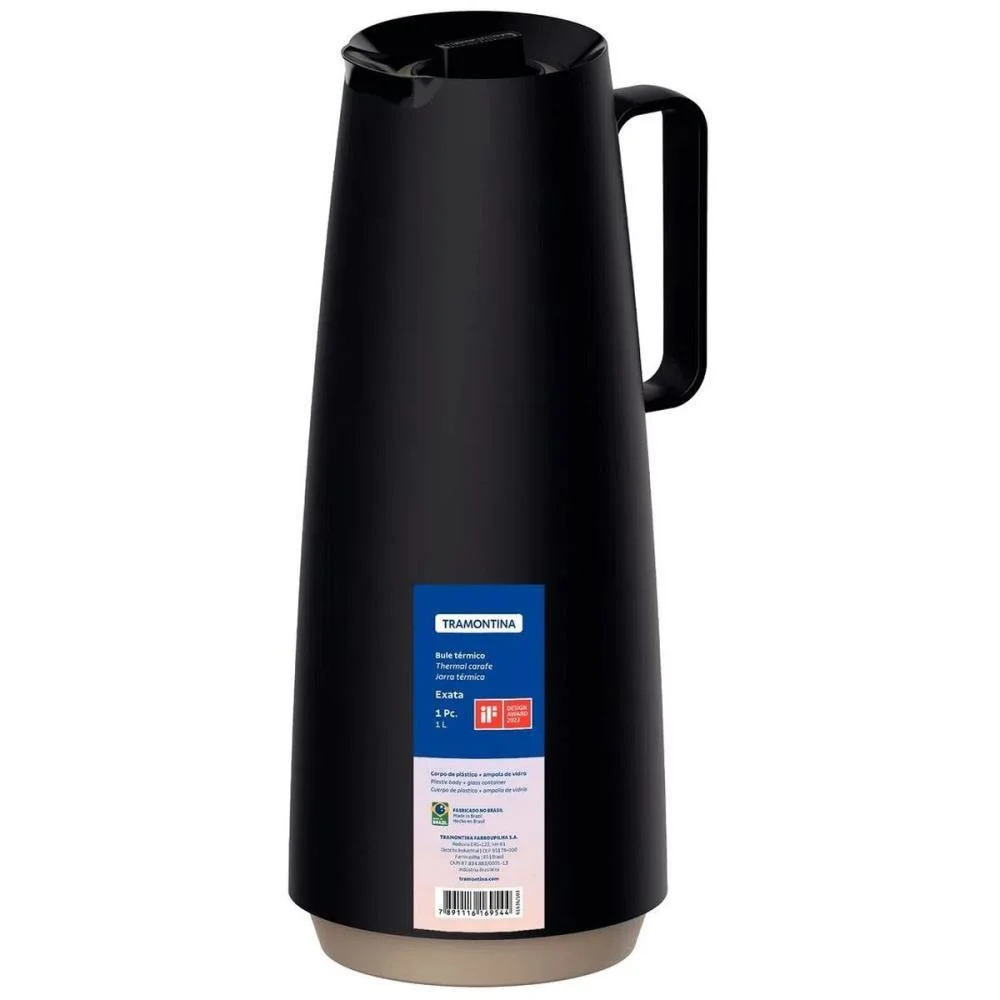 Garrafa Termica Rosca Exata 1L Preta Tramontina (Unidade) - imagem 6