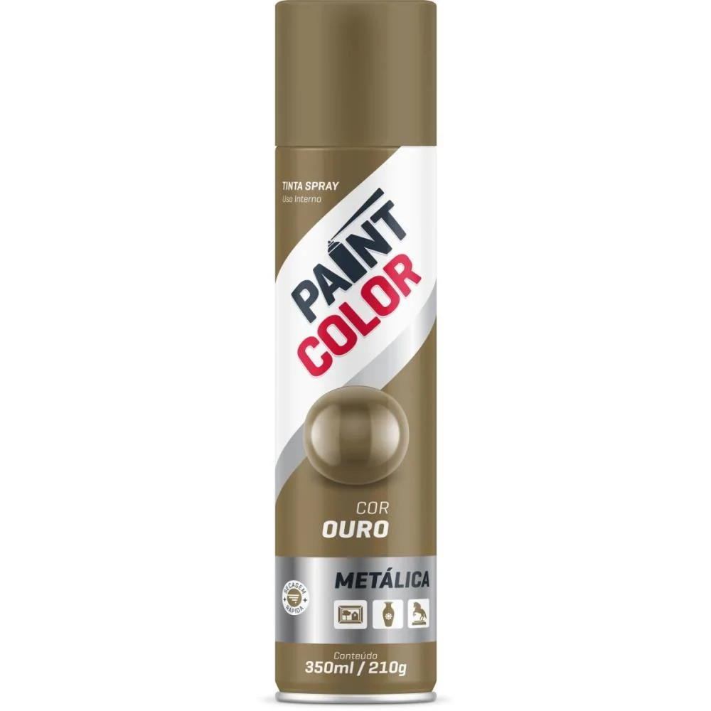 Tinta Spray Paintcolor 400Ml Metalica Ouro Baston (Unidade) - imagem 3