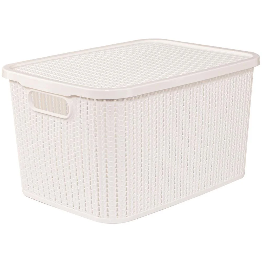 Caixa Plastica Multiuso Trama C/Tampa 29L Plasutil (Unidade) - imagem 3
