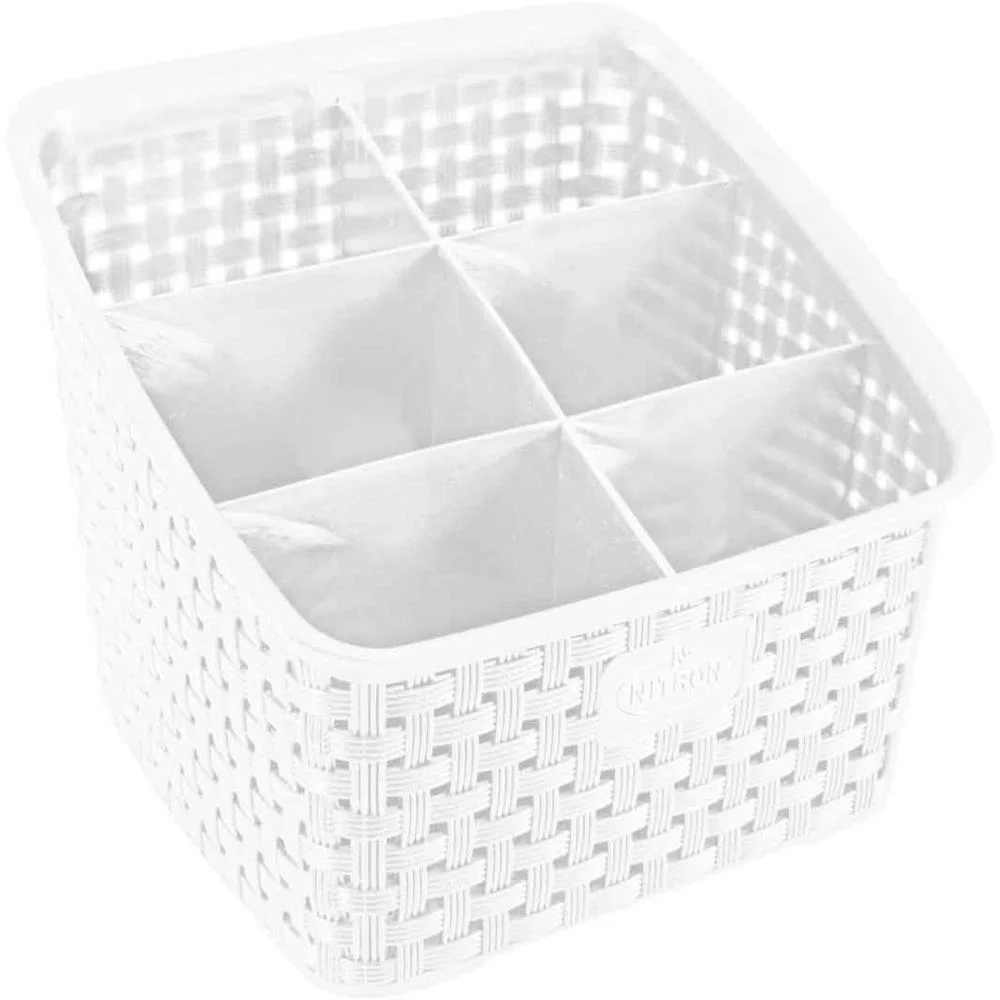 Organizador Rattan C/6 Divisoria Branco Nitron - imagem 3