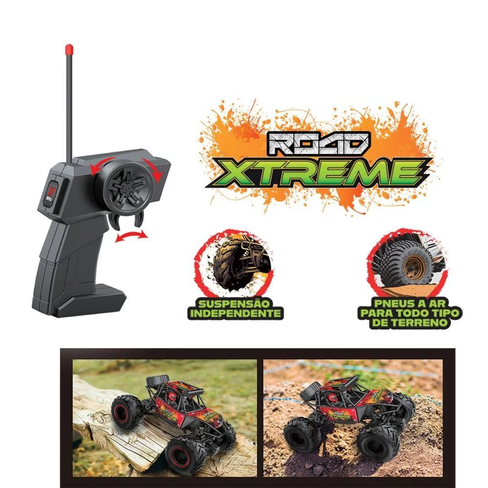 Carrinho Controle Remoto Road Extreme C/Bat.recar. Pt Polibrinq (Unidade) - imagem 5