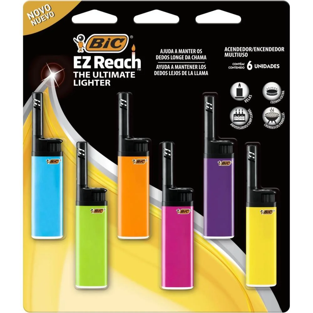 Isqueiro Descartavel Bic Ez Reach Cartela C/6 Bic (Cartela) - imagem 3