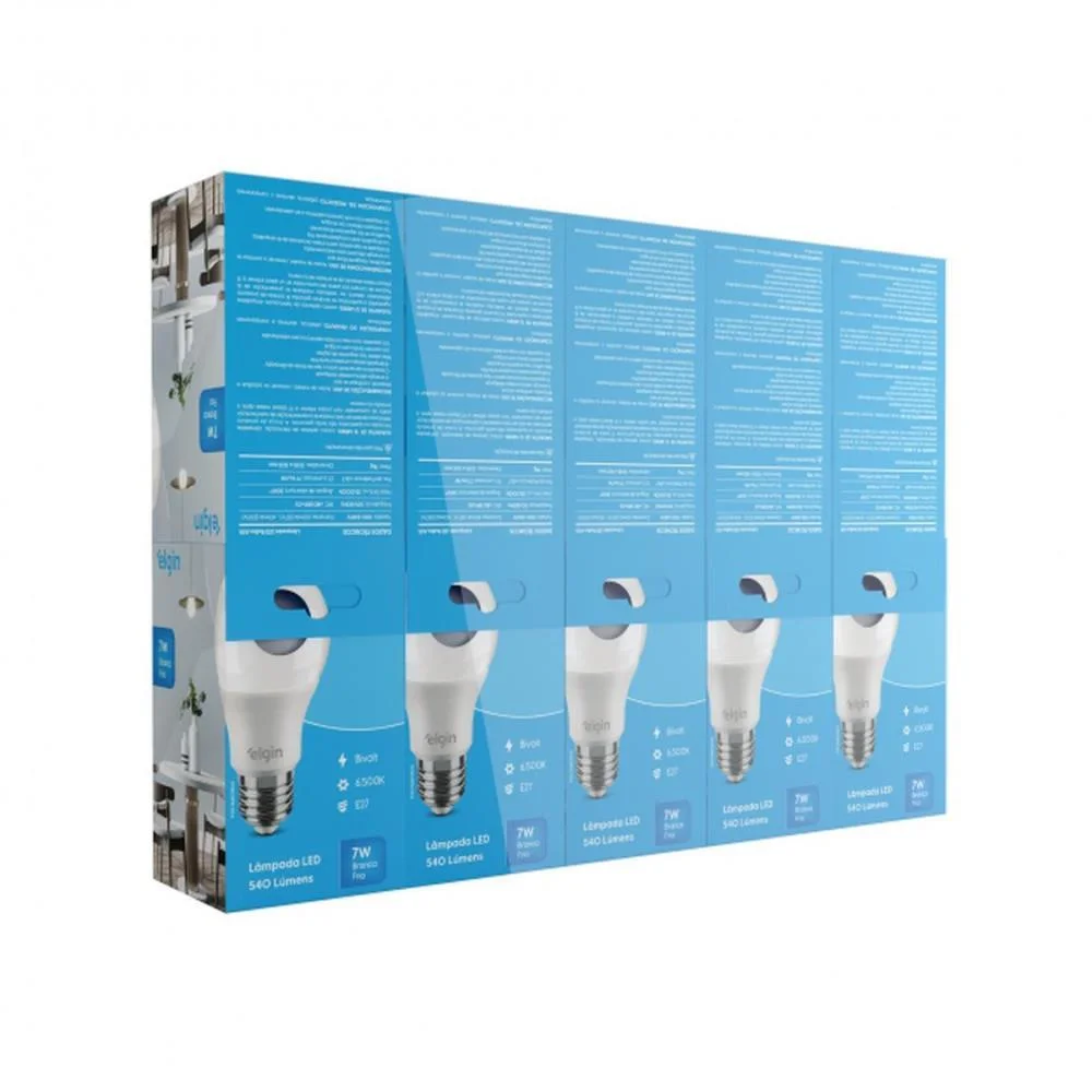 Lampada Led Bulbo A55 7W Bivolt 6500K Elgin (Cx.c/10) - imagem 3