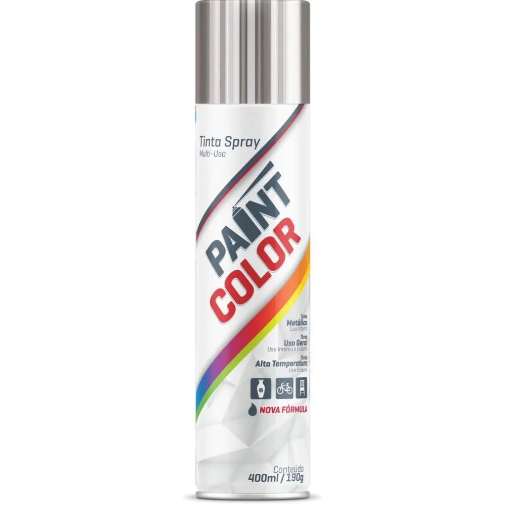 Tinta Spray Paintcolor 400Ml Metalica Crom Baston (Unidade) - imagem 2