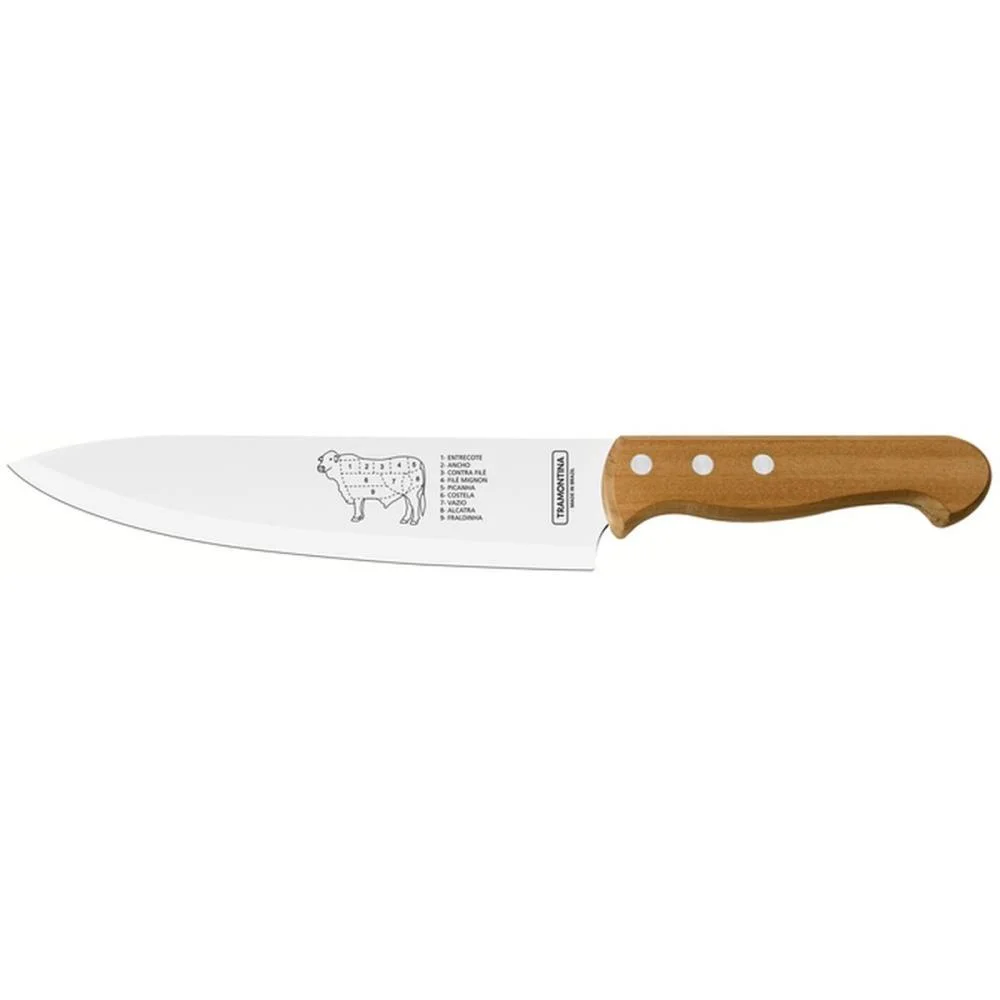 Faca Churrasco Inox 8 Cabo Madeira Tramontina - imagem 2
