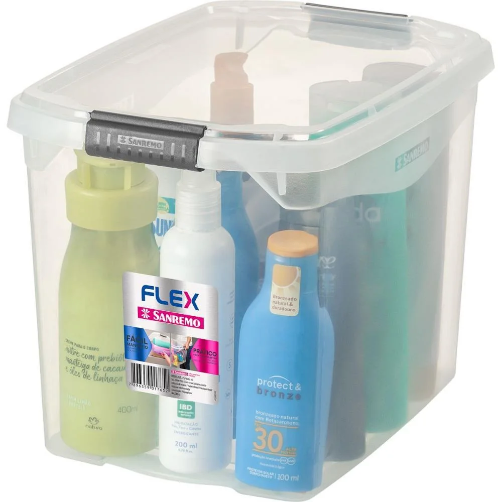 Caixa Plastica Multiuso Flex Incolor 11L. Sanremo (Unidade) - imagem 3
