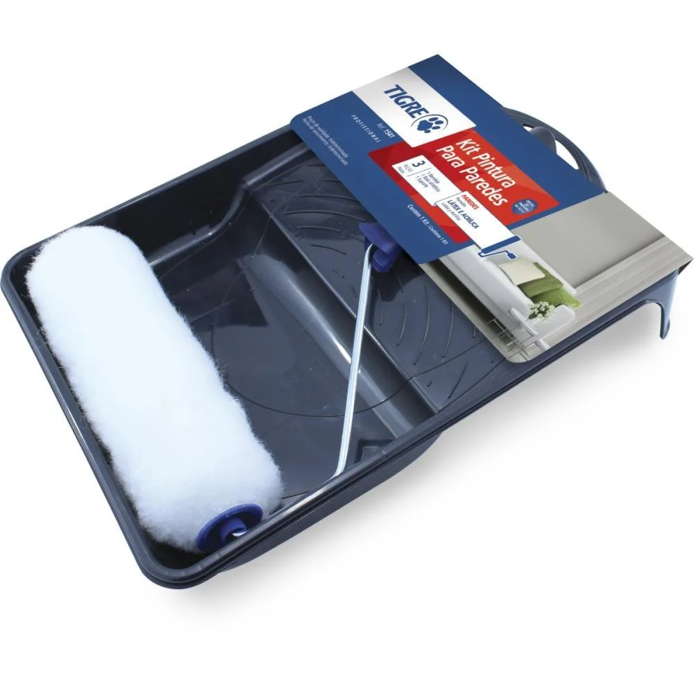 Rolo De Pintura Rolo De La Alta Econ.kit 3Pcs Pinceis Tigre (Kit) - imagem 2
