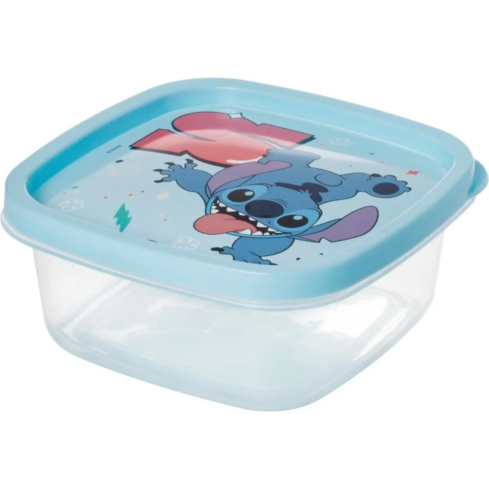 Pote Plastico Stitch Quadrado 580Ml Plasutil (Unidade) - imagem 2