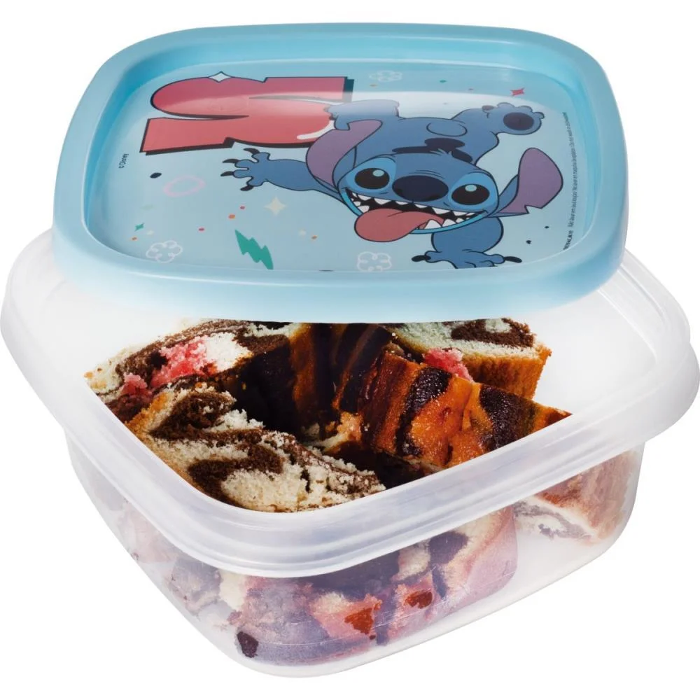 Pote Plastico Stitch Quadrado 580Ml Plasutil (Unidade) - imagem 4