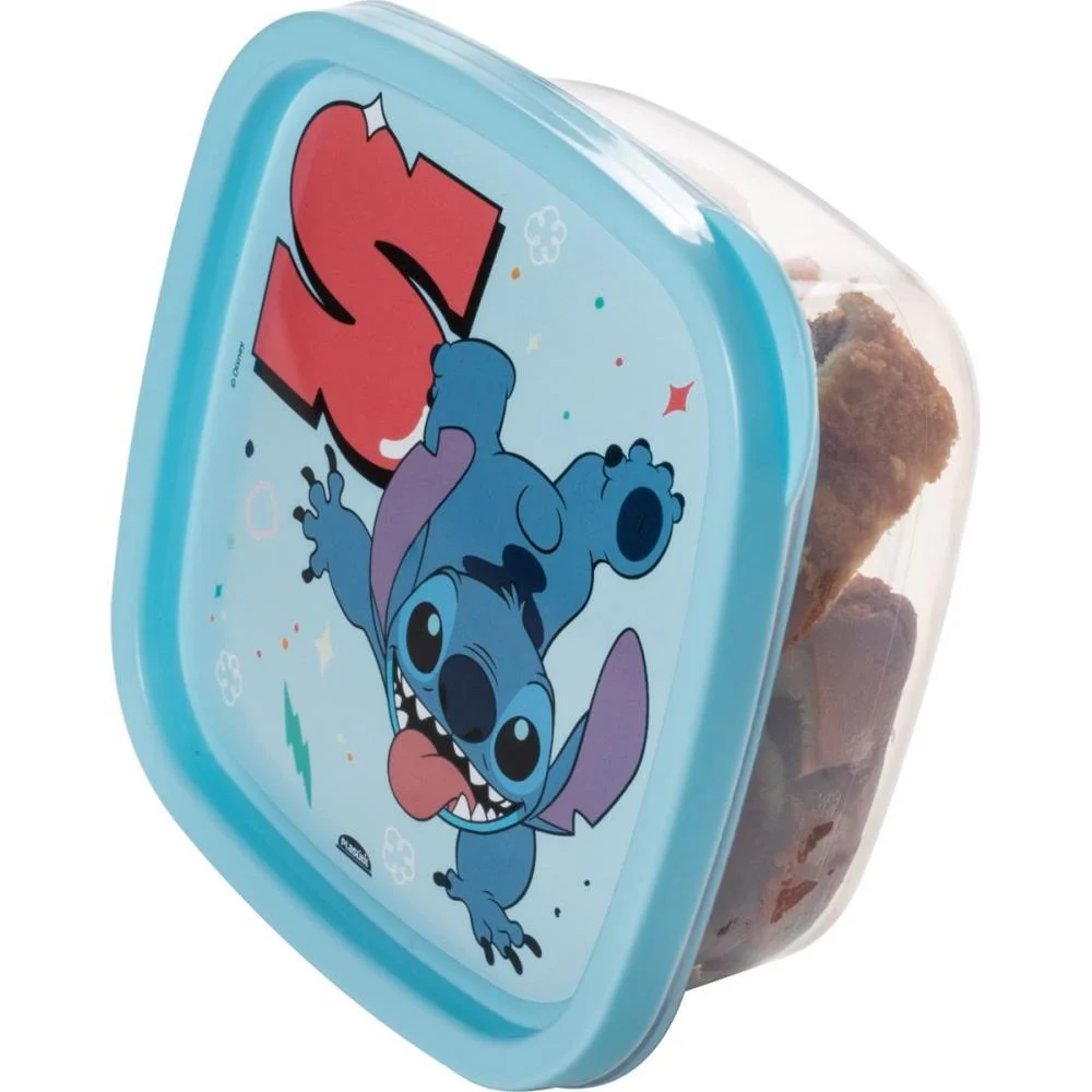 Pote Plastico Stitch Quadrado 580Ml Plasutil (Unidade) - imagem 5