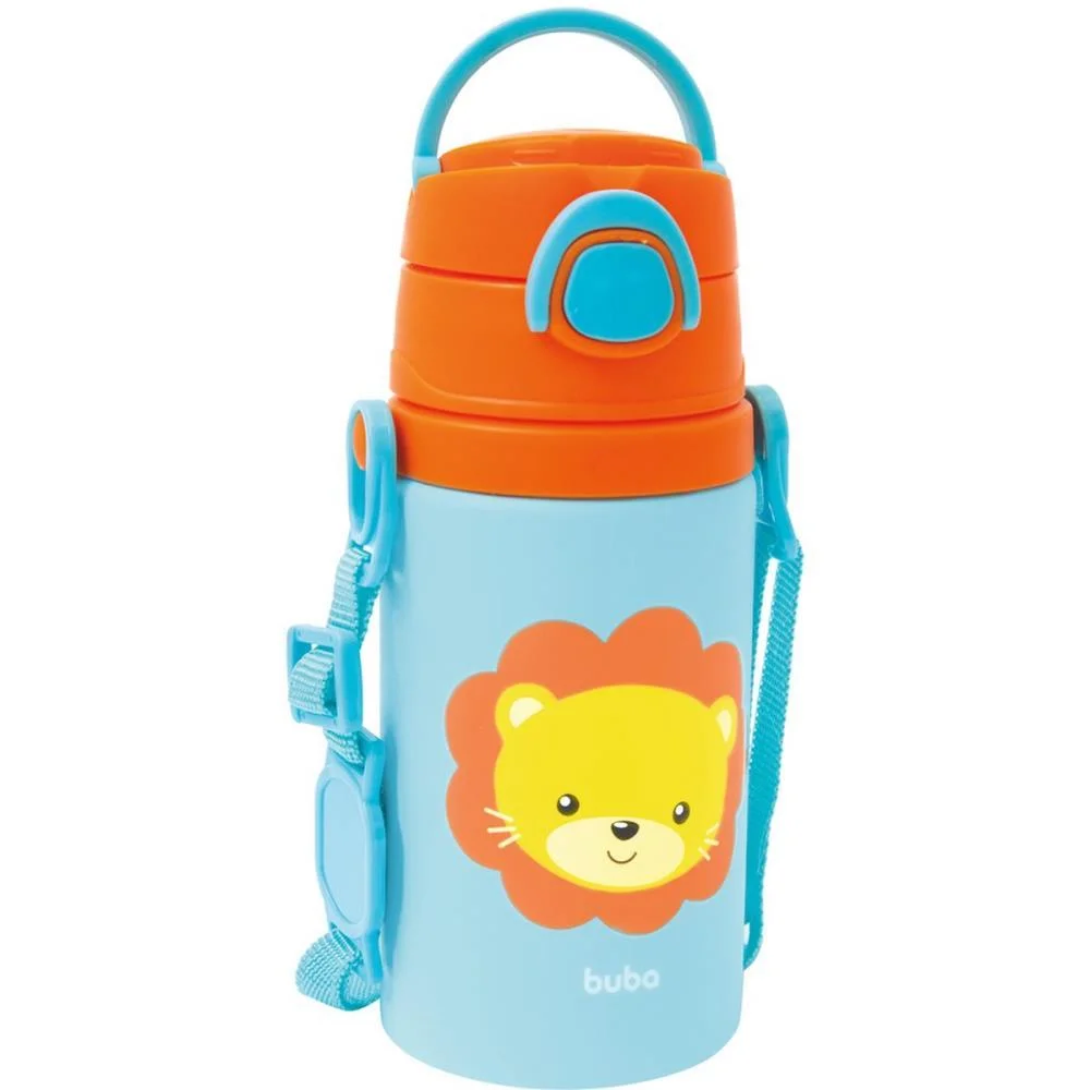 Garrafa De Aluminio Animal Fun Leao 450Ml. Fliptop Buba - imagem 6