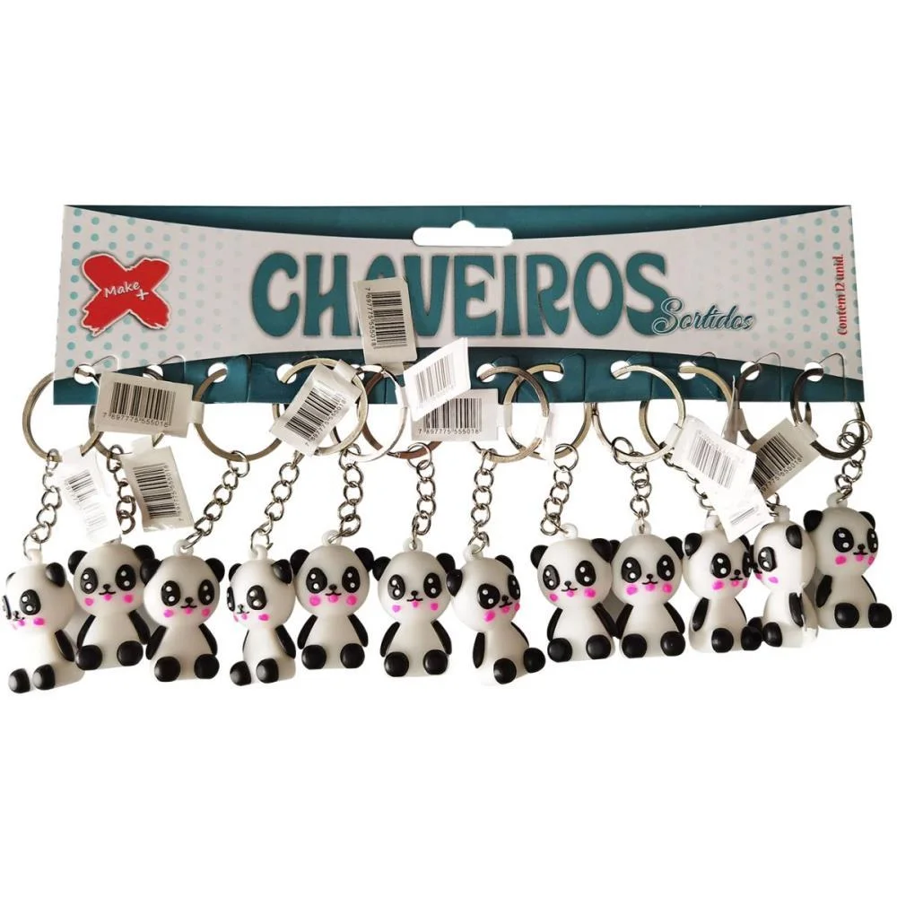 Chaveiro Panda 4Cm Make+ (Bl.c/12) - imagem 2