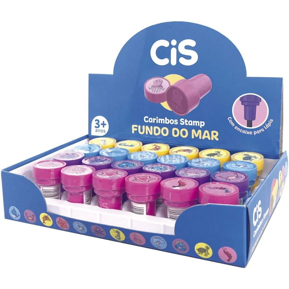 Carimbo Pedagogico Cis Stamp Fundo Do Mar Sertic C/ 24 Unidades - imagem 2