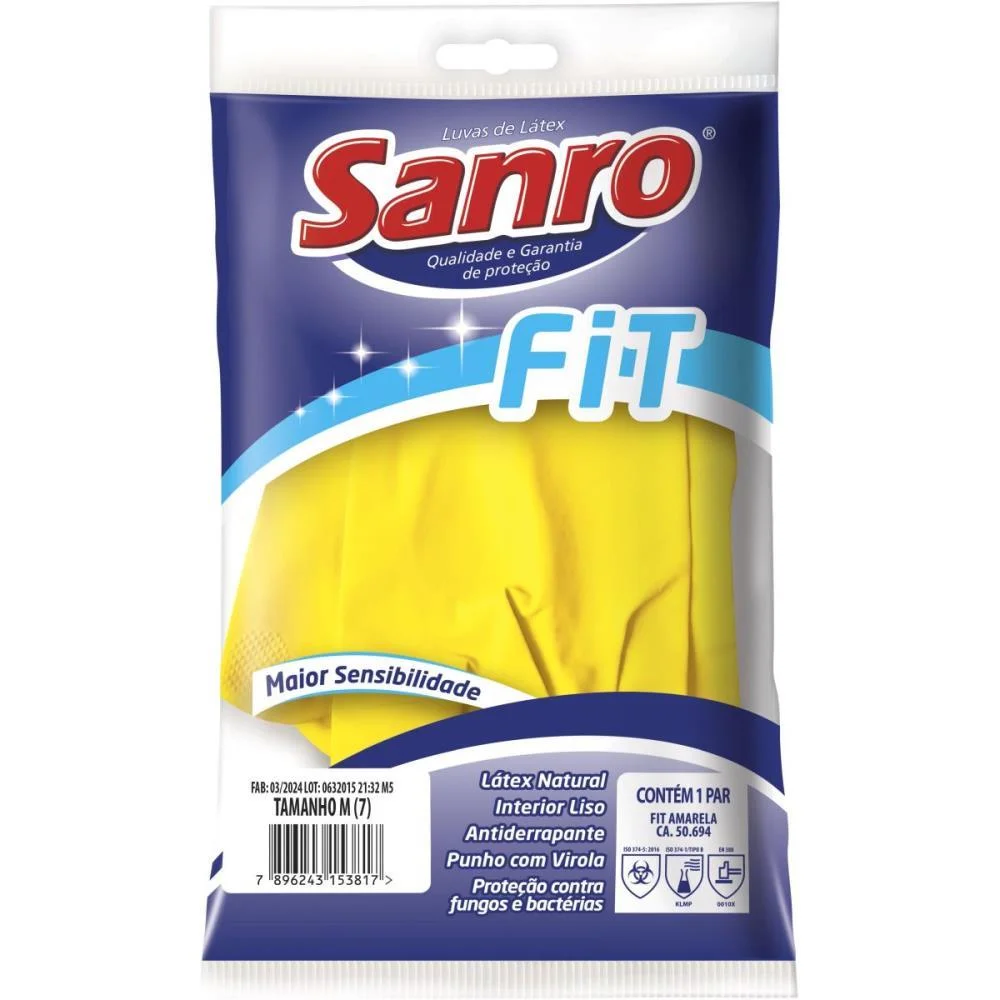 Luva Sanro Fit Amarela Grande Sao Roque (Par) - imagem 3