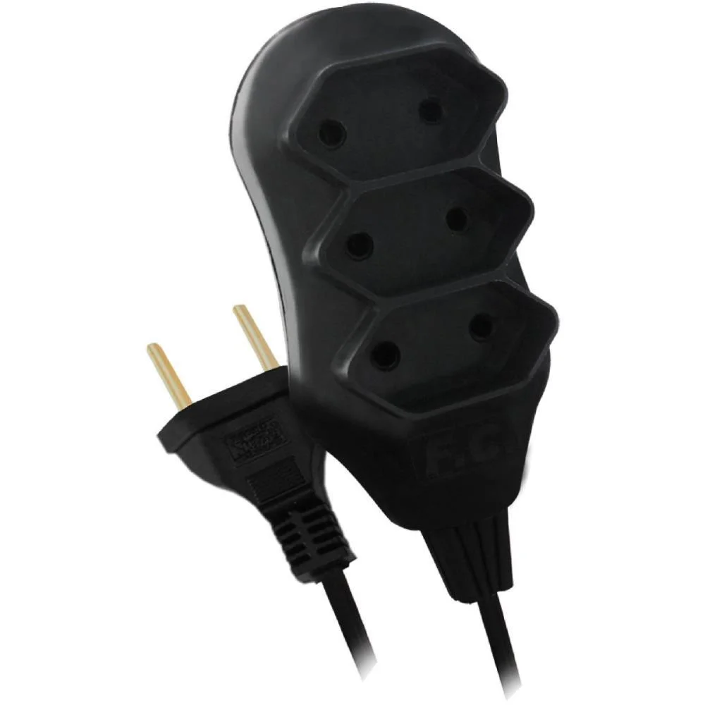 Extensao Eletrica Bipolar 1,5M 3 Tomadas Pt F.c. (Unidade) - imagem 4