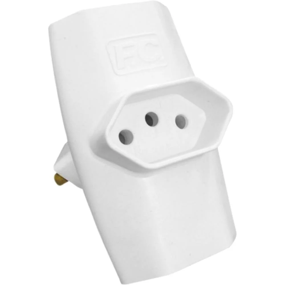 Adaptador Para Tomada Benjamim Tripolar 10A Br F.c. (Pct.c/10) - imagem 2
