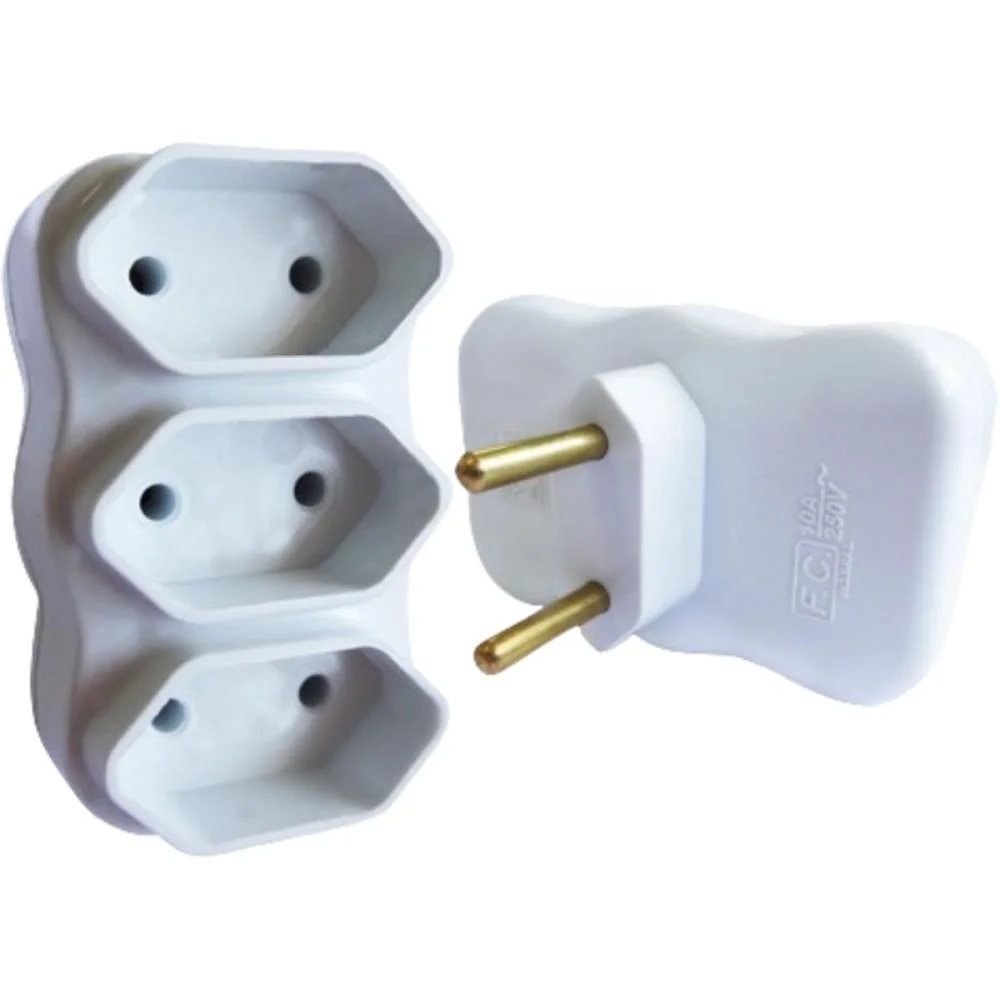 Adaptador Para Tomada Multiplicador Bipolar Br F.c. (Pct.c/10) - imagem 2