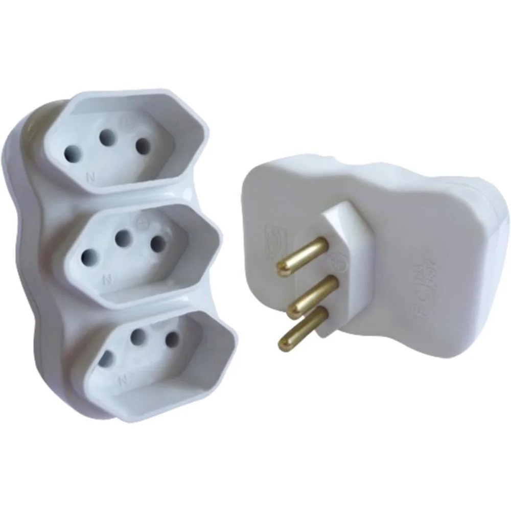 Adaptador Para Tomada Multiplicador Tripolar Br F.c. (Pct.c/10) - imagem 2