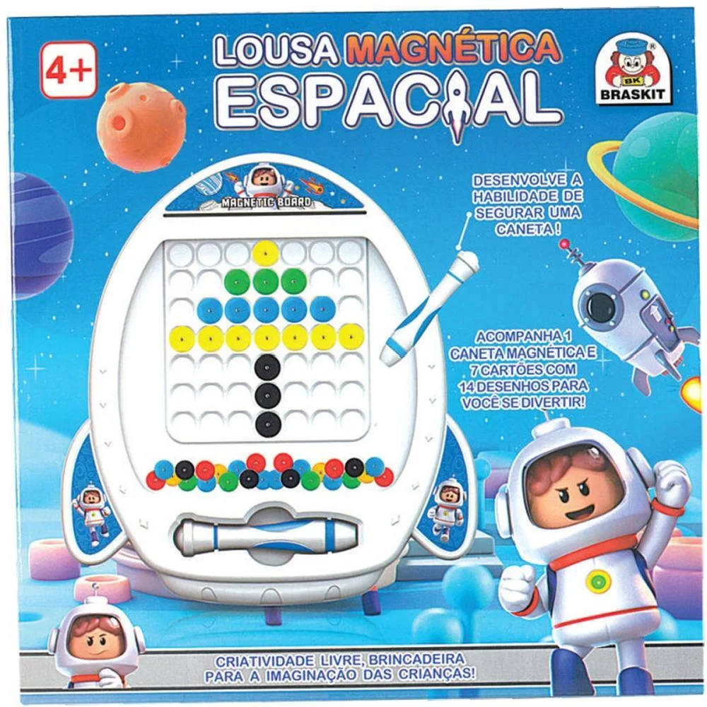 Lousa Infantil Espacial Magnetica C/Caneta Braskit (Unidade) - imagem 4