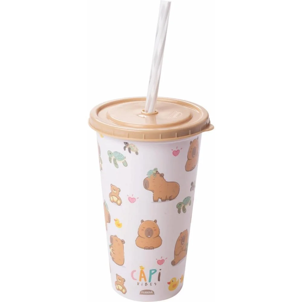 Copo Decorado Capivara Refri Fun 500Ml Plasutil (Unidade) - imagem 5