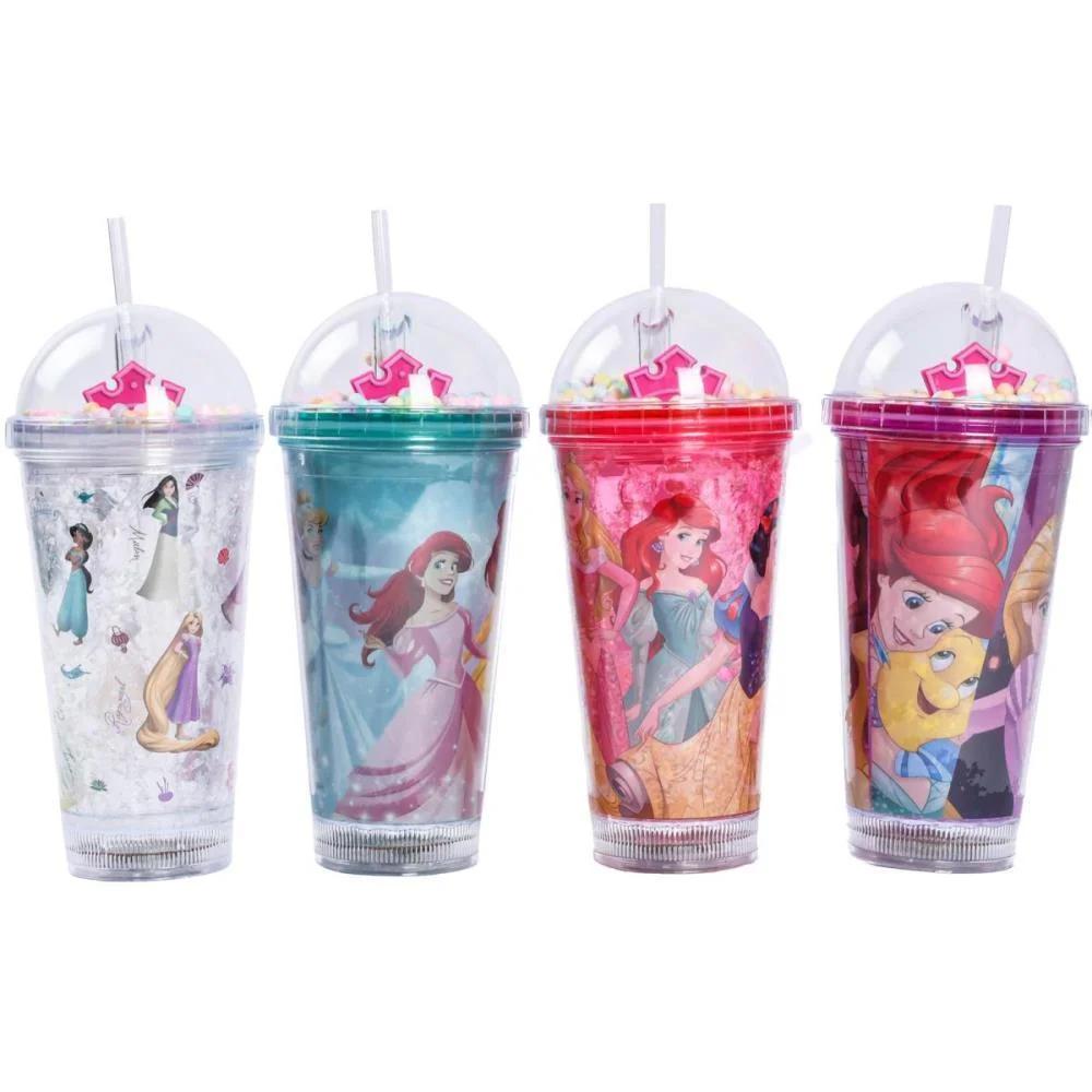 Copo Decorado Princesas C/Led/Canudo 450Ml S Bbr (Unidade) - imagem 2