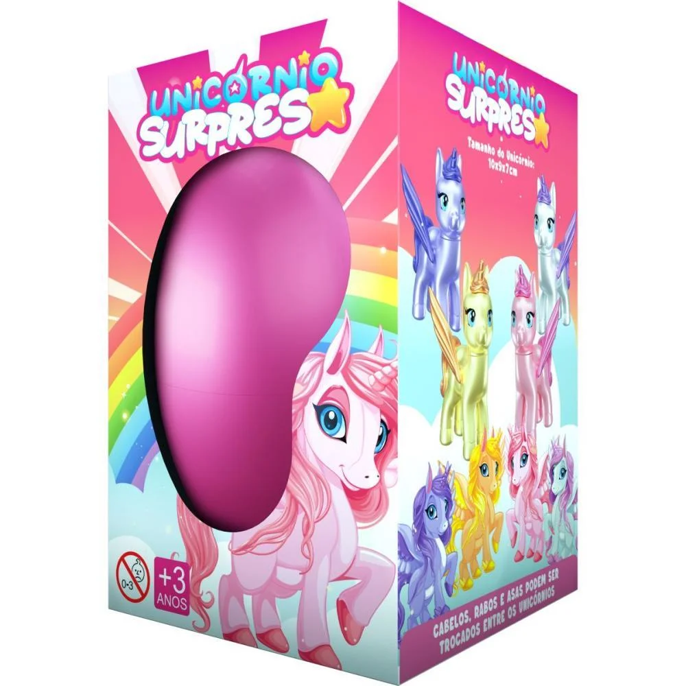 Brinquedo Para Montar Ovo Surpresa Unicornio Brilha Ggb Plast (Dp.c/08) - imagem 2