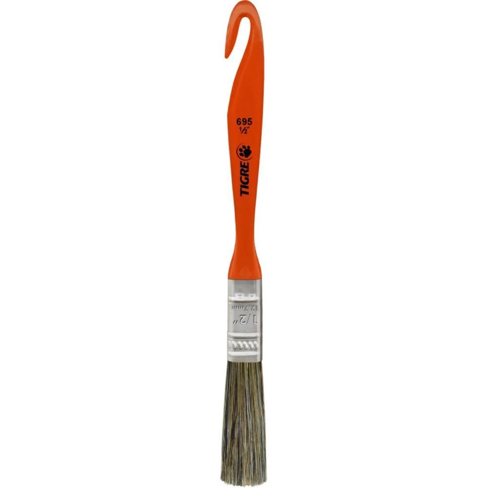 Trincha De Pintura 695 Media Cerda Gris 1/2Pol. Pinceis Tigre (Pct.c/12) - imagem 2