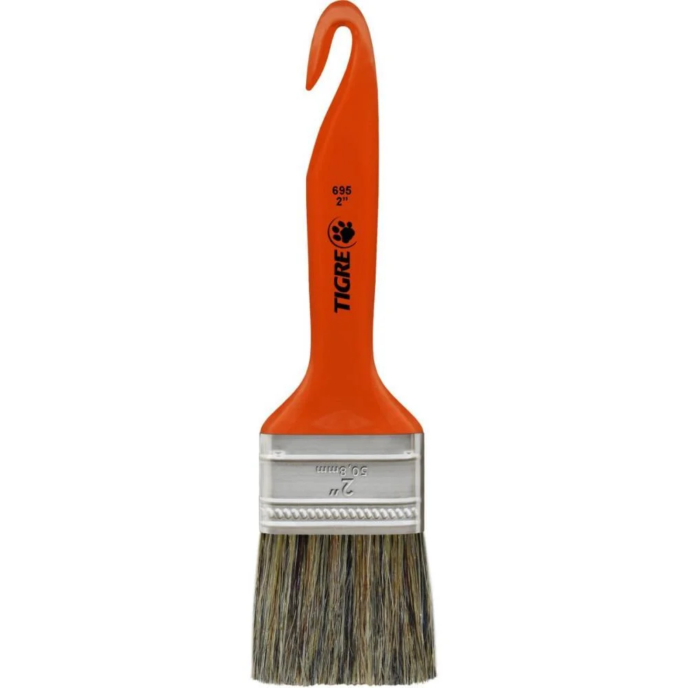 Trincha De Pintura 695 Media Cerda Gris 2Pol. Pinceis Tigre (Pct.c/12) - imagem 2
