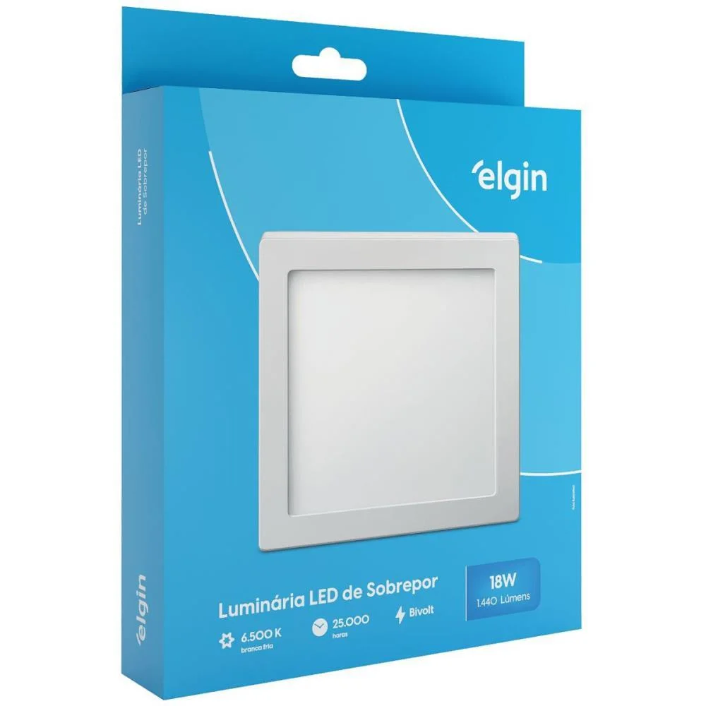 Luminaria Led Quadrada 18W Sobrepor 6500K Elgin (Unidade) - imagem 6