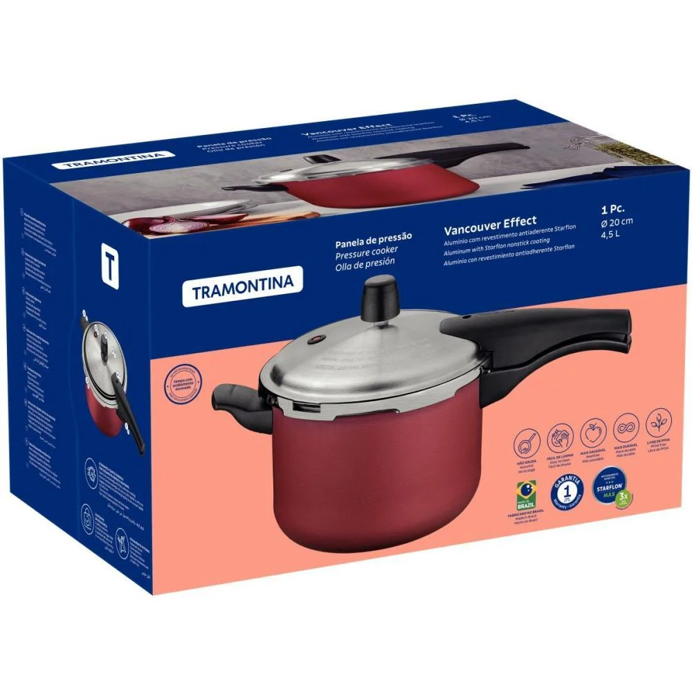 Panela Pressão Antiaderente 4,5L Vm. Tramontina (Unidade) - imagem 5