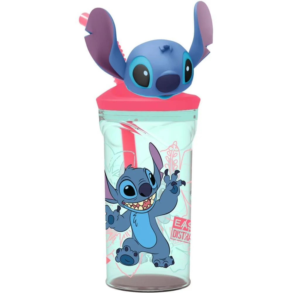 Copo Decorado Stitch 3D C/Canudo 360Ml Yangzi (Unidade) - imagem 3