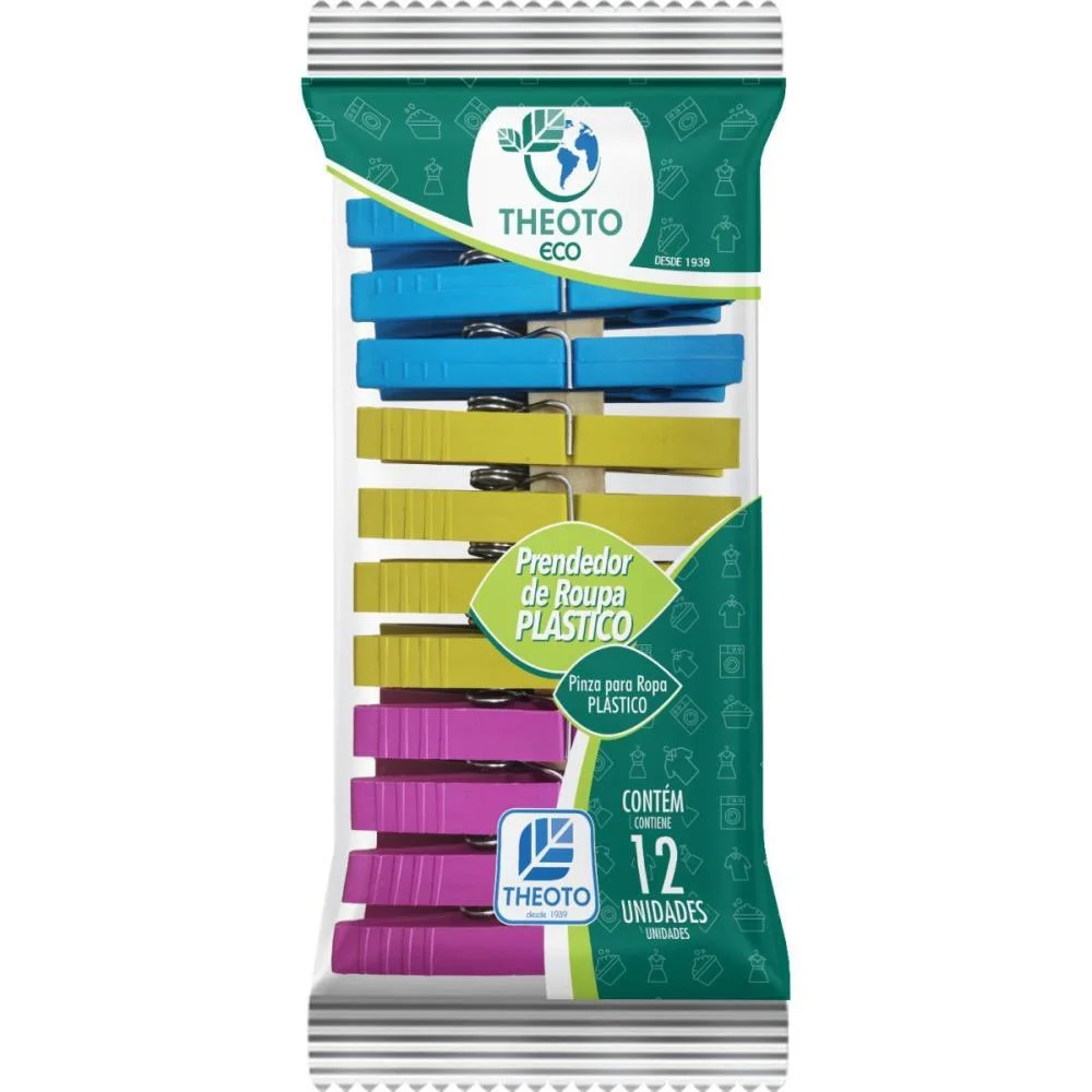 Prendedor De Roupa Plastico Pequeno Cores (S) Theoto (Pct.c/12) - imagem 2