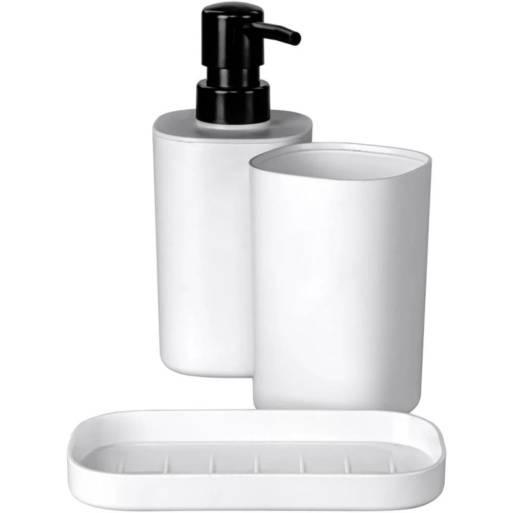 Utensilios Para Banheiro Kit 3Pcs Para Pia Branco Ordene (Kit) - imagem 2