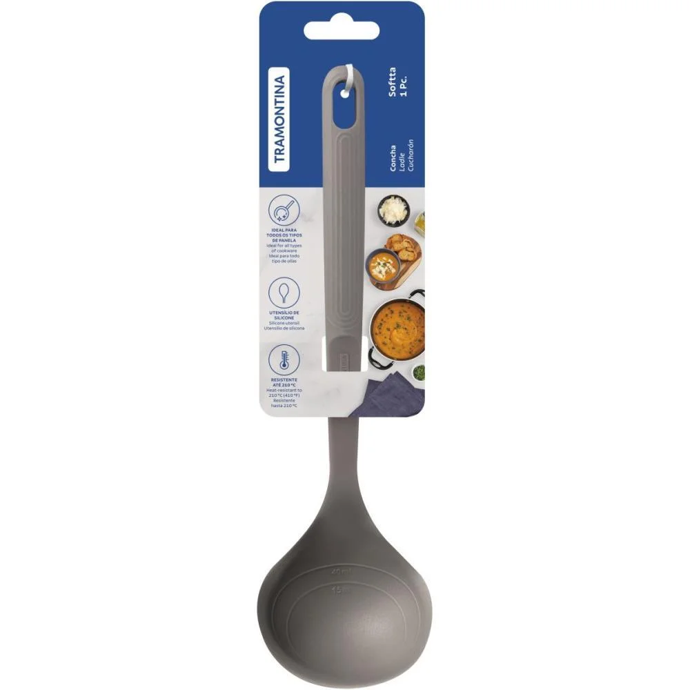Talher Concha P/Servir Silicone Cinza Tramontina (Unidade) - imagem 4