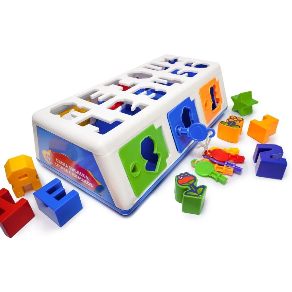 Brinquedo Educativo Caixa Encaixa Letras E Numeros Estrela (Unidade) - imagem 3