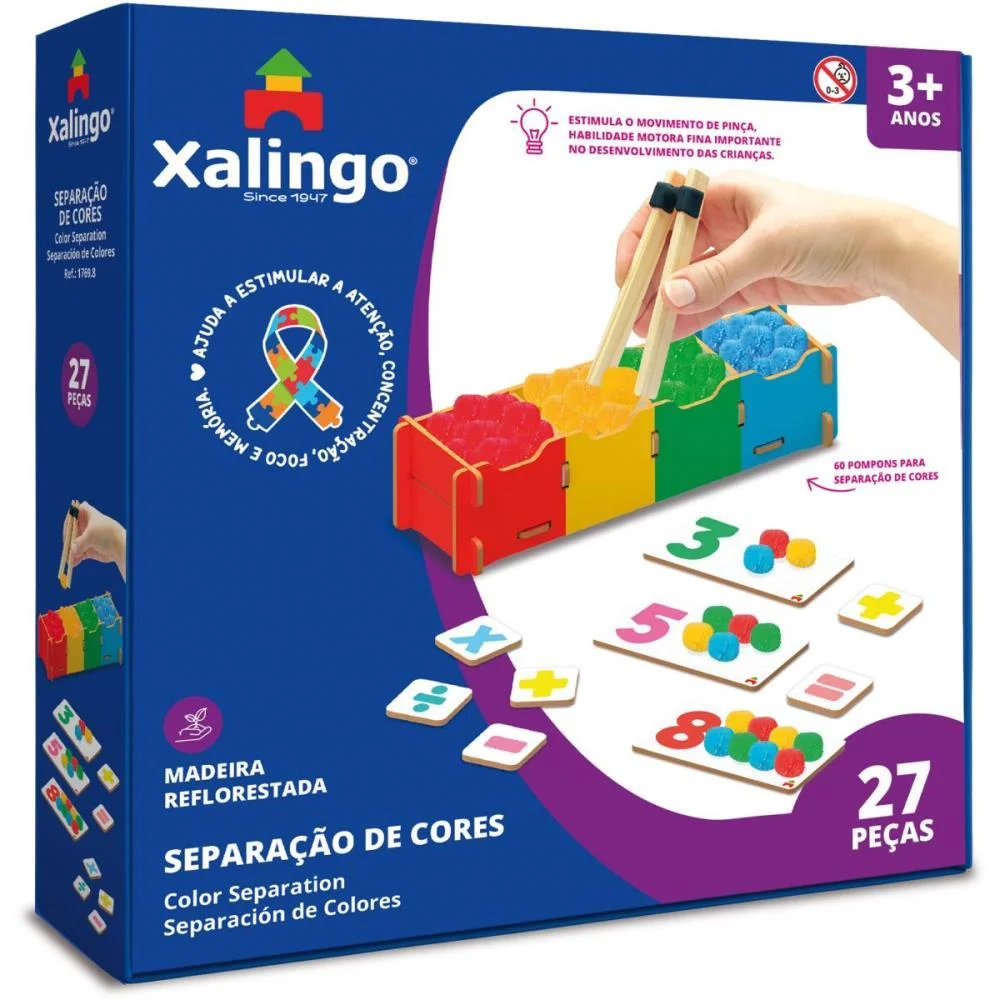 Brinquedo Pedagogico Separaçao Cores E Contando Xalingo (Unidade) - imagem 3