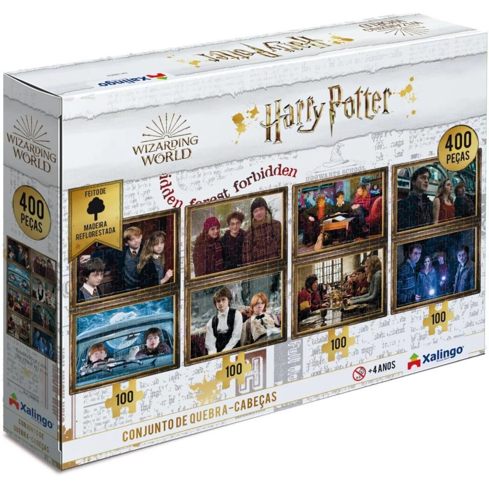Quebra-Cabeca Madeira Harry Potter 4X100P=400P Xalingo (Unidade) - imagem 3