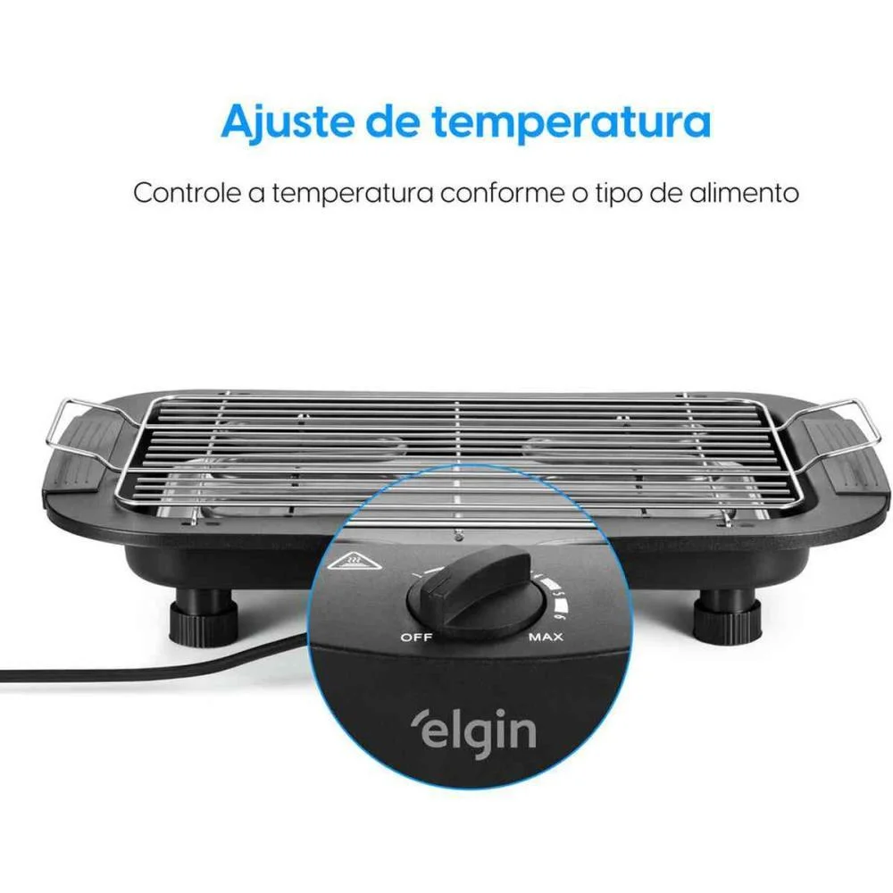 Churrasqueira Eletrica Preta 220V Elgin (Unidade) - imagem 5